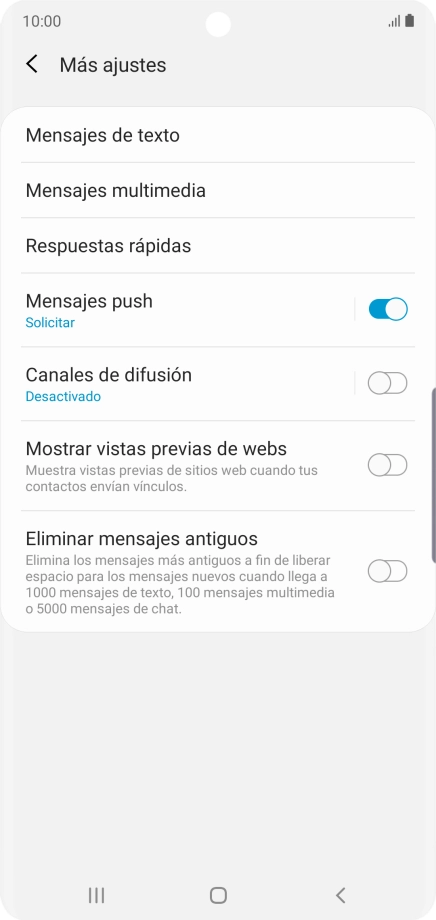 Pulsa Mensajes de texto.