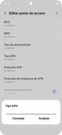 Introduce default y pulsa Aceptar.
