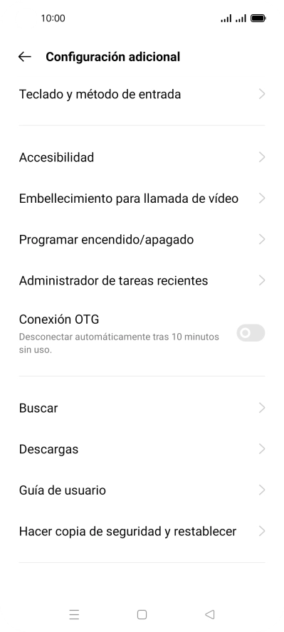 Pulsa Hacer copia de seguridad y restablecer.