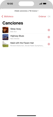 Desplázate a la categoría deseada y pulsa el archivo de música deseado.