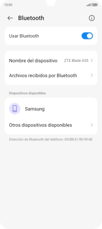 Pulsa el dispositivo Bluetooth deseado y sigue las indicaciones de la pantalla para vincular el dispositivo al teléfono.