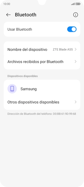 Pulsa el dispositivo Bluetooth deseado y sigue las indicaciones de la pantalla para vincular el dispositivo al teléfono.