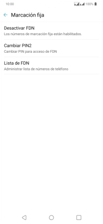 Pulsa Desactivar FDN.