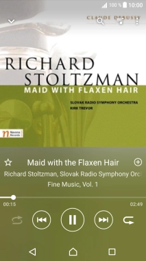 Pulsa la flecha hacia la derecha para ir al archivo de música siguiente.