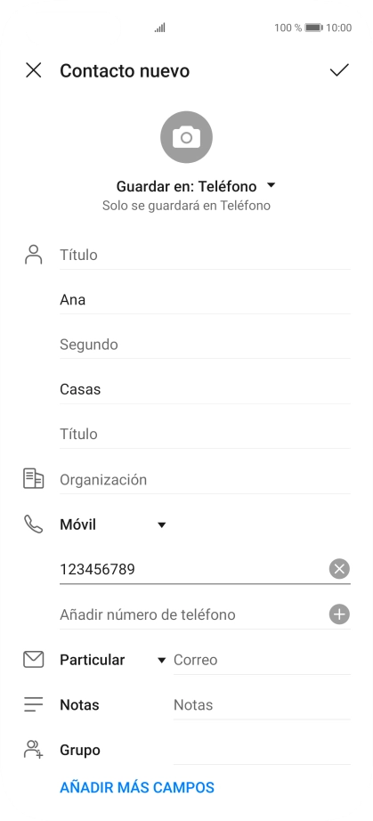 Pulsa el icono de aceptar.