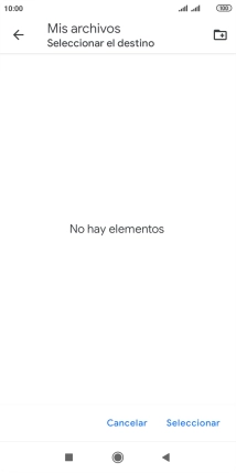 Si deseas crear una nueva carpeta, pulsa el icono de nueva carpeta y sigue las indicaciones de la pantalla para crearla.