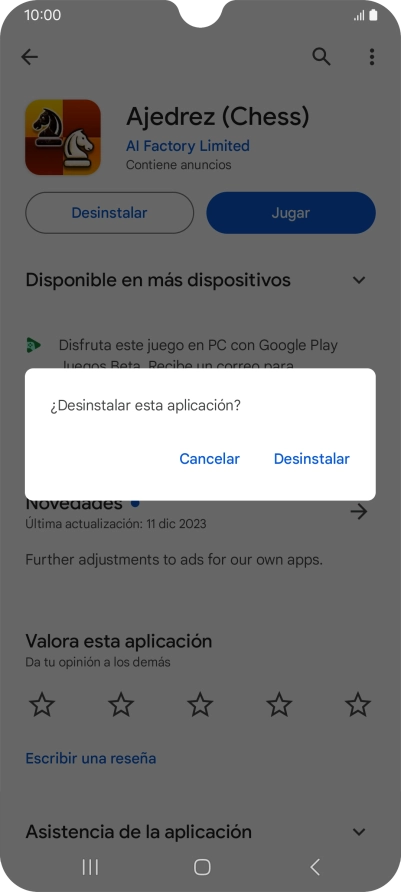 Pulsa Desinstalar.