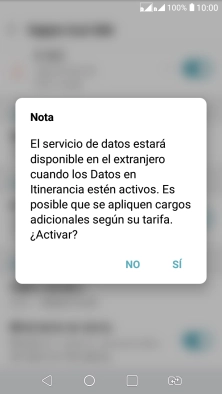 Si el roaming de datos está activado, pulsa SÍ.
