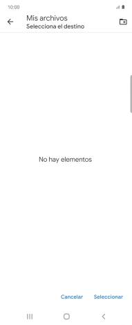 Si deseas crear una nueva carpeta, pulsa el icono de nueva carpeta y sigue las indicaciones de la pantalla para crearla.