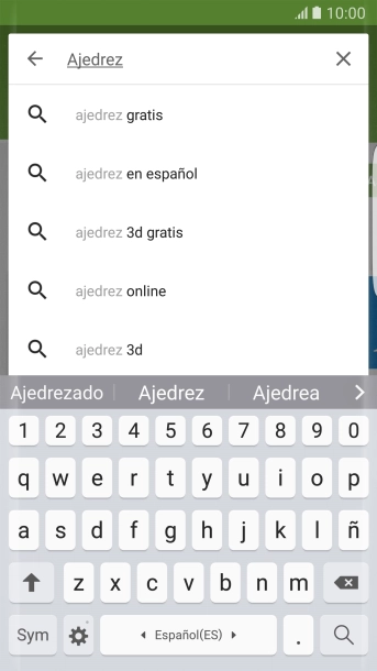 Introduce el nombre del tema o de la app y pulsa la tecla de búsqueda.