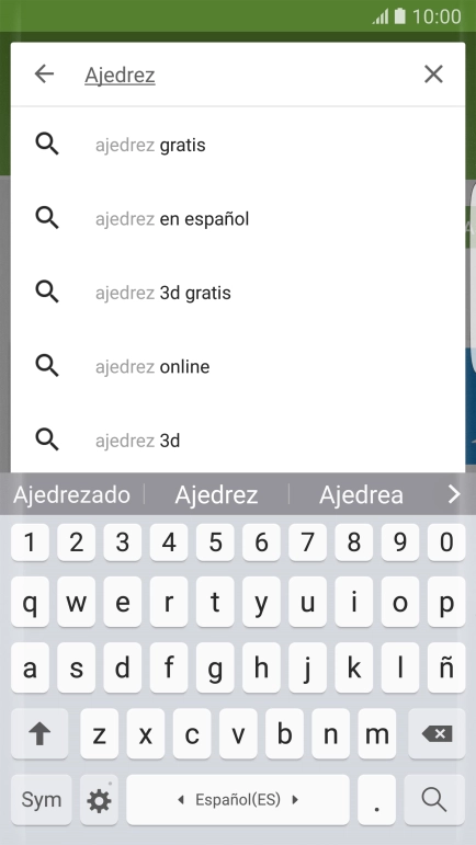 Introduce el nombre del tema o de la app y pulsa la tecla de búsqueda.