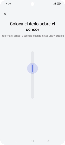 Sigue las indicaciones de la pantalla para crear una huella digital como código de seguridad.