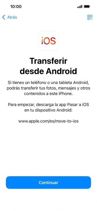 Para transferir contenido a tu teléfono, tienes que haber instalado la app 