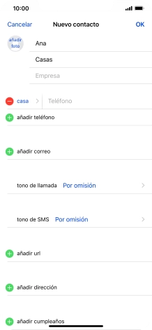 Pulsa Teléfono e introduce el número de teléfono deseado.