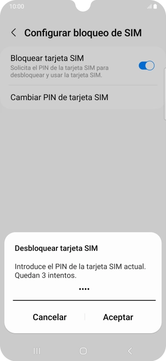 Introduce tu código PIN y pulsa Aceptar.