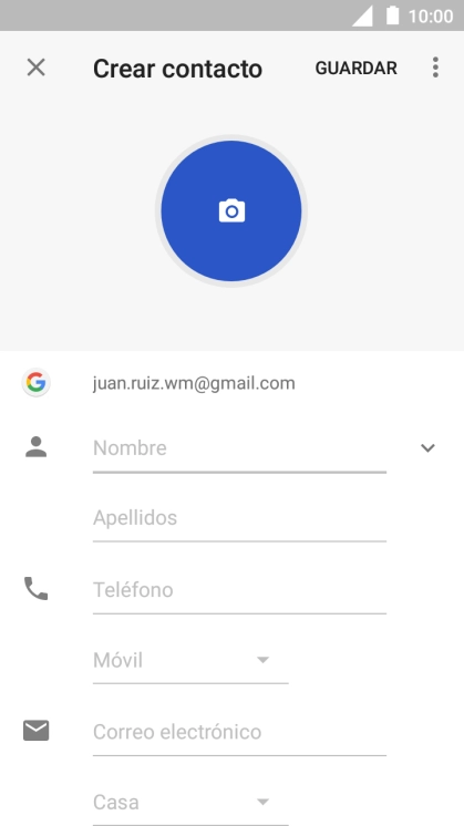 Pulsa Nombre e introduce el nombre deseado.