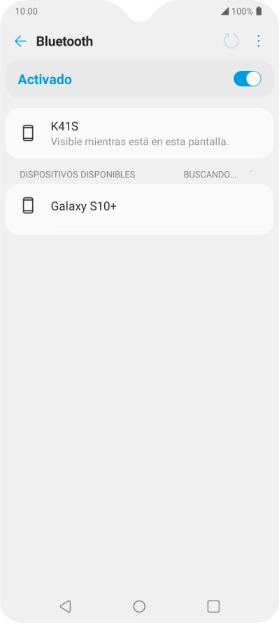 Pulsa el dispositivo Bluetooth deseado y sigue las indicaciones de la pantalla para vincular el dispositivo al teléfono.