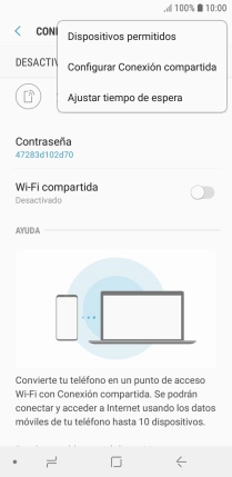 Pulsa Configurar Conexión compartida.