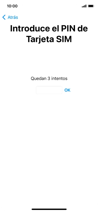 Si es necesario desbloquear la tarjeta SIM, introduce el código PIN y pulsa OK.