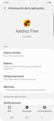 Pulsa Almacenamiento.