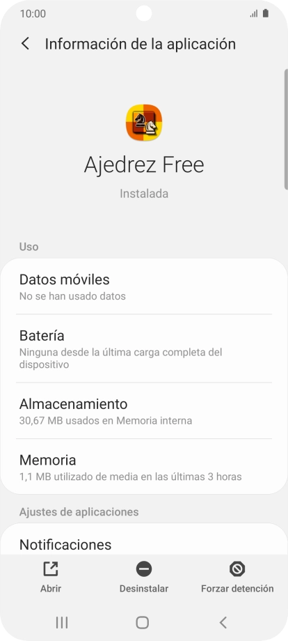 Pulsa Almacenamiento.