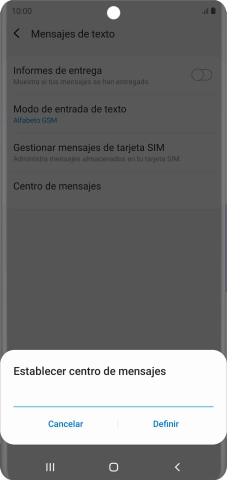 Introduce +34607003110 y pulsa Definir.