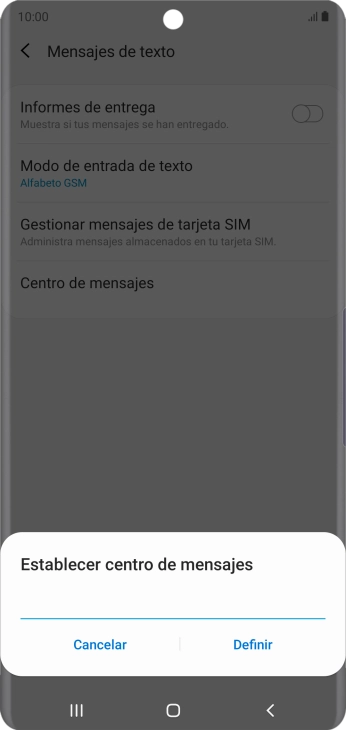 Introduce +34607003110 y pulsa Definir.