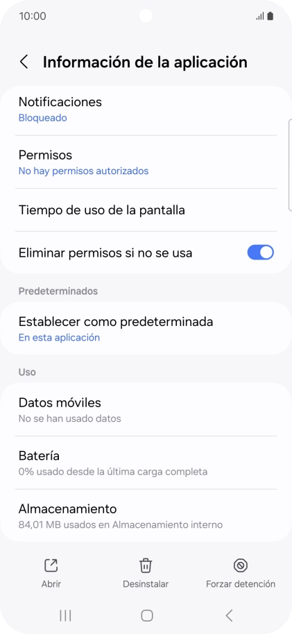 Pulsa Almacenamiento.