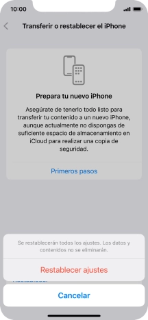 Pulsa Restablecer ajustes.