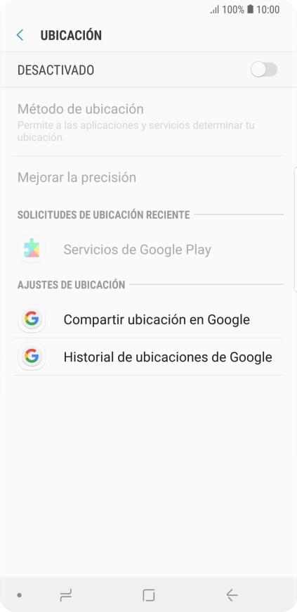 Pulsa el indicador para activar o desactivar la función.