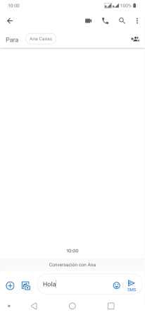 Pulsa el icono de envío cuando termines de escribir el mensaje corto.