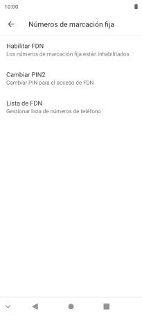 Pulsa Habilitar FDN.