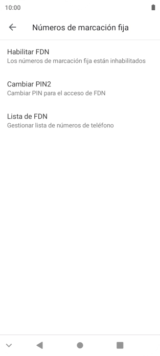 Pulsa Habilitar FDN.