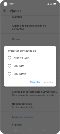 Pulsa la tarjeta SIM deseada.