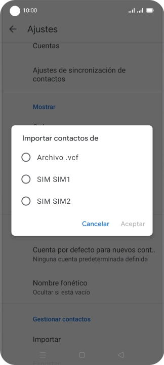 Pulsa la tarjeta SIM deseada.