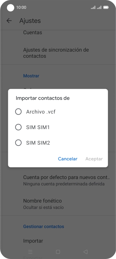 Pulsa la tarjeta SIM deseada.