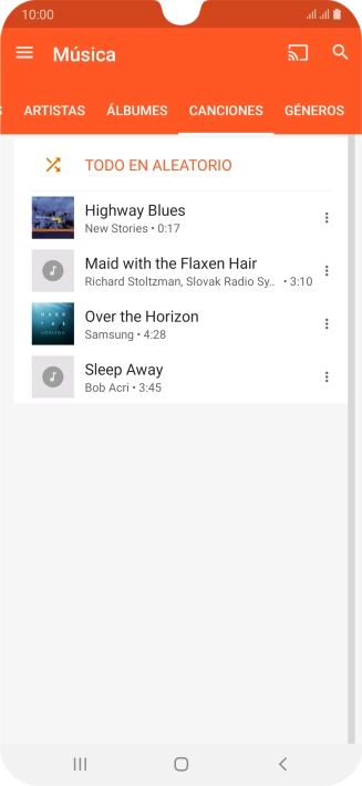 Pulsa el archivo de música deseado.