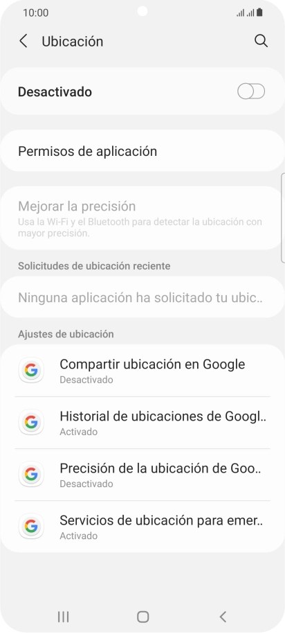 Pulsa el indicador para activar o desactivar la función.