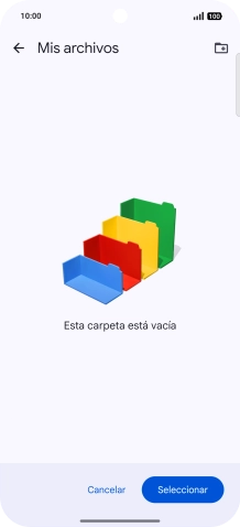 Si deseas crear una nueva carpeta, pulsa el icono de nueva carpeta y sigue las indicaciones de la pantalla para crearla.
