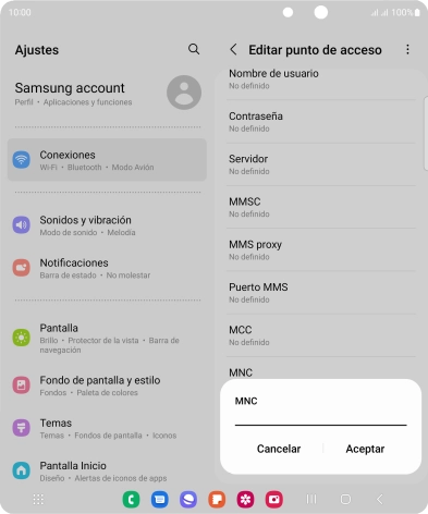 Introduce 01 y pulsa Aceptar.