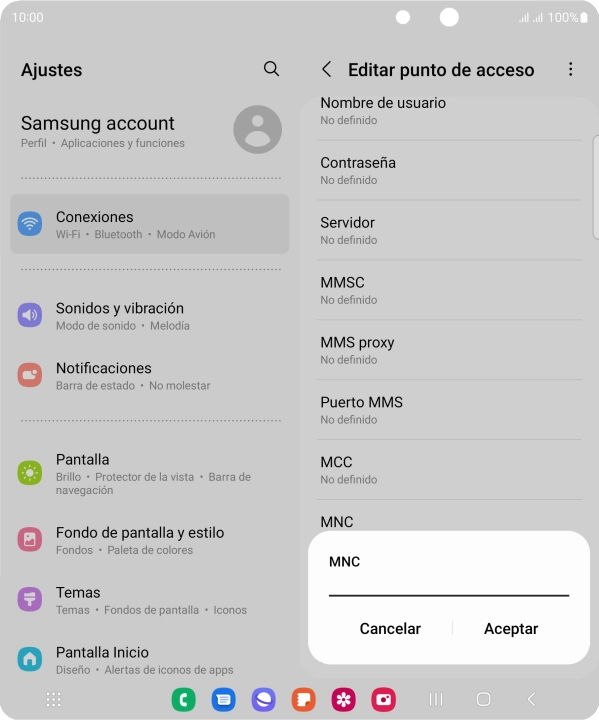 Introduce 01 y pulsa Aceptar.