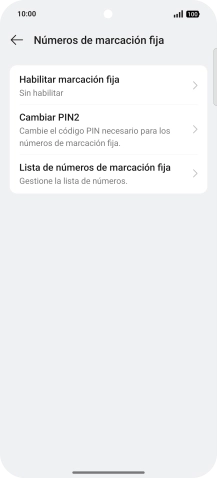 Pulsa Habilitar marcación fija.
