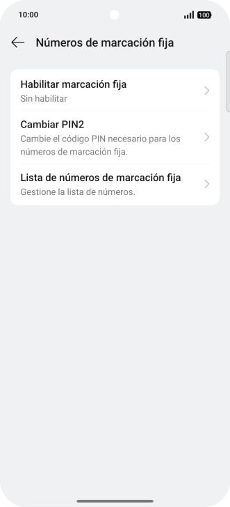 Pulsa Habilitar marcación fija.