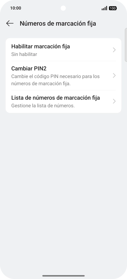 Pulsa Habilitar marcación fija.