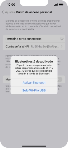 Si la función de wifi está activada, pulsa Solo Wi-Fi y USB.