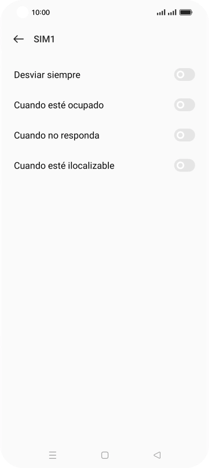 Pulsa el indicador  junto al tipo de desvío deseado.
