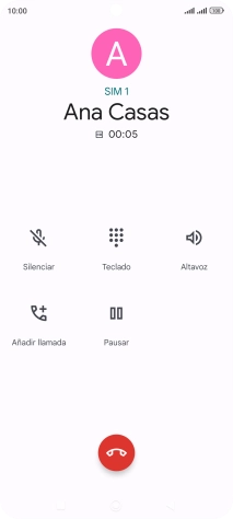 Pulsa el icono de finalizar llamada.