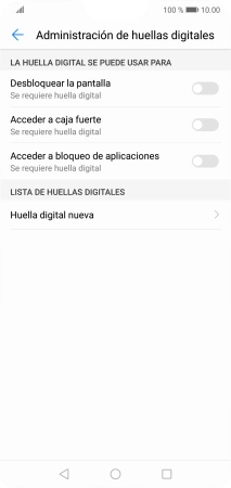 Pulsa Huella digital nueva.