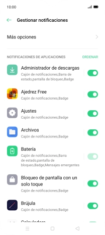 Pulsa el indicador junto a las apps deseadas para activar o desactivar la función.
