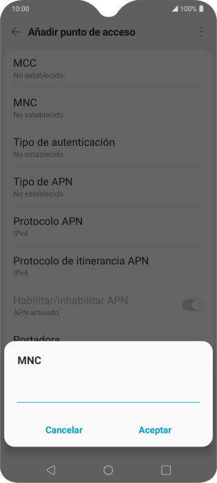 Introduce 01 y pulsa Aceptar.